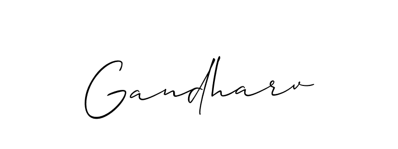 Make a beautiful signature design for name Gandharv. With this signature (Allison_Script) style, you can create a handwritten signature for free. Gandharv signature style 2 images and pictures png