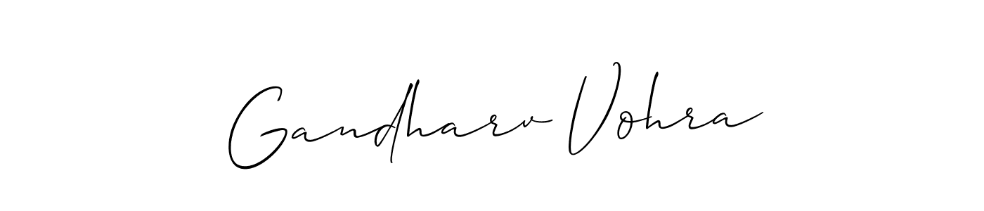 Also You can easily find your signature by using the search form. We will create Gandharv Vohra name handwritten signature images for you free of cost using Allison_Script sign style. Gandharv Vohra signature style 2 images and pictures png