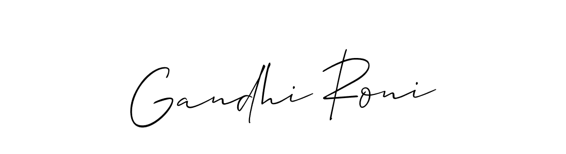 Create a beautiful signature design for name Gandhi Roni. With this signature (Allison_Script) fonts, you can make a handwritten signature for free. Gandhi Roni signature style 2 images and pictures png