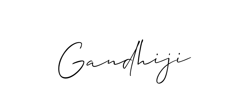 Design your own signature with our free online signature maker. With this signature software, you can create a handwritten (Allison_Script) signature for name Gandhiji. Gandhiji signature style 2 images and pictures png
