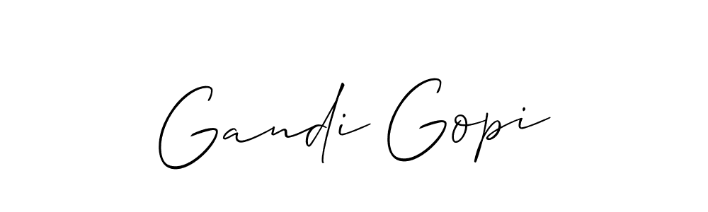 Create a beautiful signature design for name Gandi Gopi. With this signature (Allison_Script) fonts, you can make a handwritten signature for free. Gandi Gopi signature style 2 images and pictures png