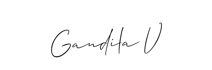 How to Draw Gandila V signature style? Allison_Script is a latest design signature styles for name Gandila V. Gandila V signature style 2 images and pictures png