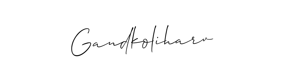 Use a signature maker to create a handwritten signature online. With this signature software, you can design (Allison_Script) your own signature for name Gandkoliharv. Gandkoliharv signature style 2 images and pictures png