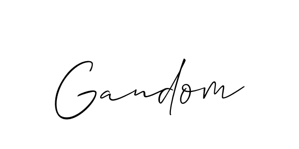 Design your own signature with our free online signature maker. With this signature software, you can create a handwritten (Allison_Script) signature for name Gandom. Gandom signature style 2 images and pictures png