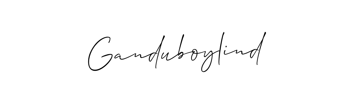 Use a signature maker to create a handwritten signature online. With this signature software, you can design (Allison_Script) your own signature for name Ganduboylind. Ganduboylind signature style 2 images and pictures png