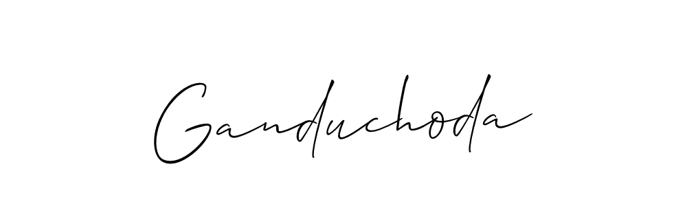 It looks lik you need a new signature style for name Ganduchoda. Design unique handwritten (Allison_Script) signature with our free signature maker in just a few clicks. Ganduchoda signature style 2 images and pictures png