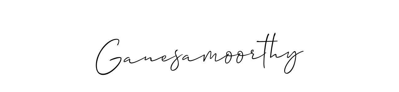 Allison_Script is a professional signature style that is perfect for those who want to add a touch of class to their signature. It is also a great choice for those who want to make their signature more unique. Get Ganesamoorthy name to fancy signature for free. Ganesamoorthy signature style 2 images and pictures png