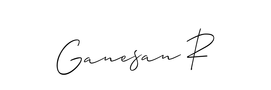 if you are searching for the best signature style for your name Ganesan R. so please give up your signature search. here we have designed multiple signature styles  using Allison_Script. Ganesan R signature style 2 images and pictures png