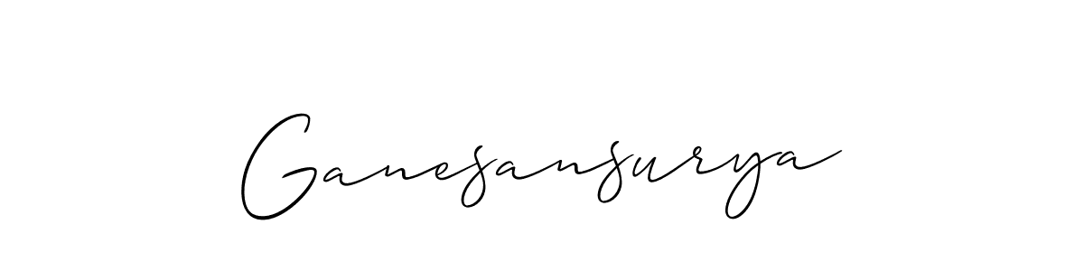 Make a beautiful signature design for name Ganesansurya. With this signature (Allison_Script) style, you can create a handwritten signature for free. Ganesansurya signature style 2 images and pictures png