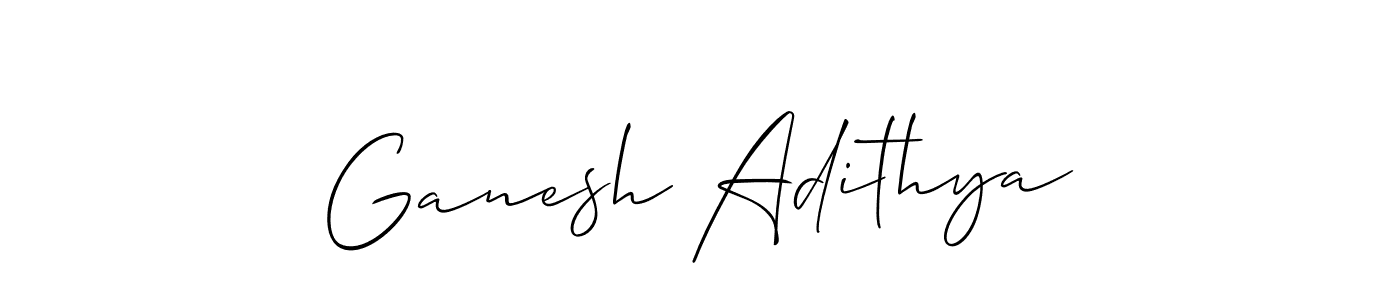 Create a beautiful signature design for name Ganesh Adithya. With this signature (Allison_Script) fonts, you can make a handwritten signature for free. Ganesh Adithya signature style 2 images and pictures png