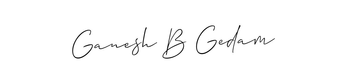 How to make Ganesh B Gedam signature? Allison_Script is a professional autograph style. Create handwritten signature for Ganesh B Gedam name. Ganesh B Gedam signature style 2 images and pictures png