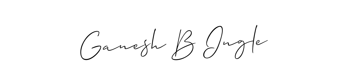 Similarly Allison_Script is the best handwritten signature design. Signature creator online .You can use it as an online autograph creator for name Ganesh B Ingle. Ganesh B Ingle signature style 2 images and pictures png