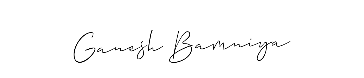 How to make Ganesh Bamniya name signature. Use Allison_Script style for creating short signs online. This is the latest handwritten sign. Ganesh Bamniya signature style 2 images and pictures png