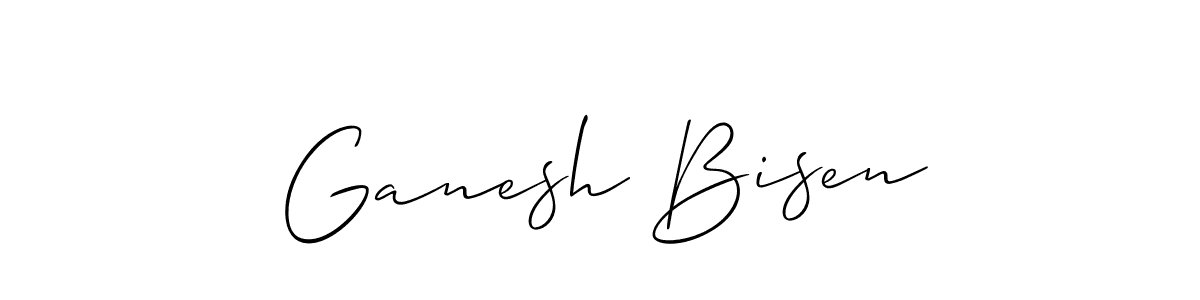Allison_Script is a professional signature style that is perfect for those who want to add a touch of class to their signature. It is also a great choice for those who want to make their signature more unique. Get Ganesh Bisen name to fancy signature for free. Ganesh Bisen signature style 2 images and pictures png