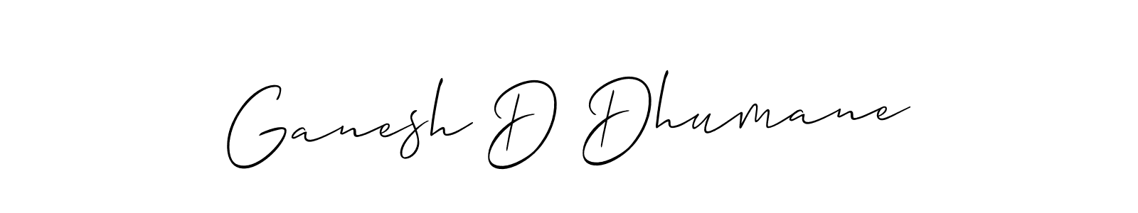 How to make Ganesh D Dhumane name signature. Use Allison_Script style for creating short signs online. This is the latest handwritten sign. Ganesh D Dhumane signature style 2 images and pictures png