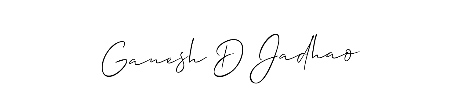 How to make Ganesh D Jadhao signature? Allison_Script is a professional autograph style. Create handwritten signature for Ganesh D Jadhao name. Ganesh D Jadhao signature style 2 images and pictures png