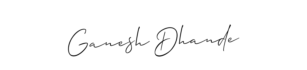 Allison_Script is a professional signature style that is perfect for those who want to add a touch of class to their signature. It is also a great choice for those who want to make their signature more unique. Get Ganesh Dhande name to fancy signature for free. Ganesh Dhande signature style 2 images and pictures png