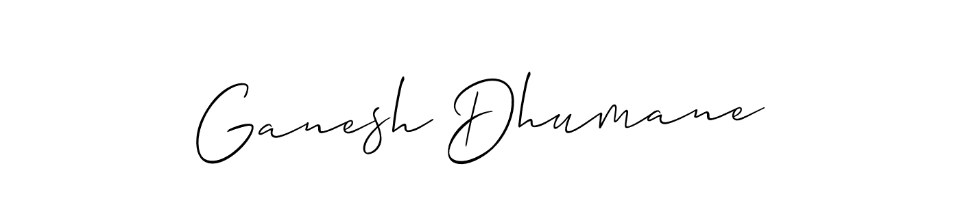 Ganesh Dhumane stylish signature style. Best Handwritten Sign (Allison_Script) for my name. Handwritten Signature Collection Ideas for my name Ganesh Dhumane. Ganesh Dhumane signature style 2 images and pictures png