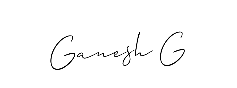 You should practise on your own different ways (Allison_Script) to write your name (Ganesh G) in signature. don't let someone else do it for you. Ganesh G signature style 2 images and pictures png