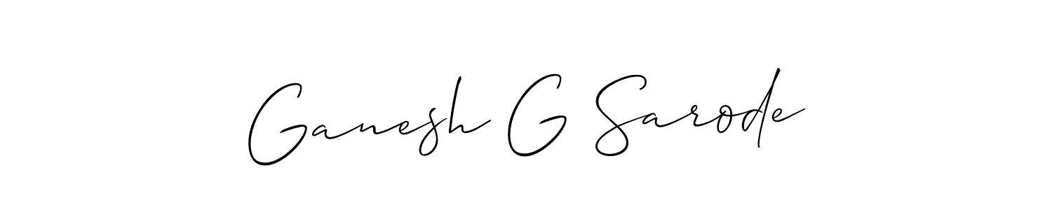 Design your own signature with our free online signature maker. With this signature software, you can create a handwritten (Allison_Script) signature for name Ganesh G Sarode. Ganesh G Sarode signature style 2 images and pictures png