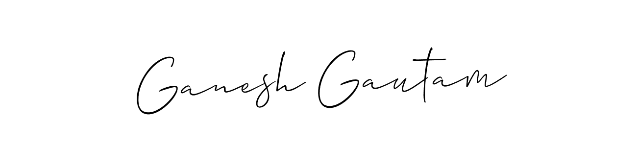 Create a beautiful signature design for name Ganesh Gautam. With this signature (Allison_Script) fonts, you can make a handwritten signature for free. Ganesh Gautam signature style 2 images and pictures png