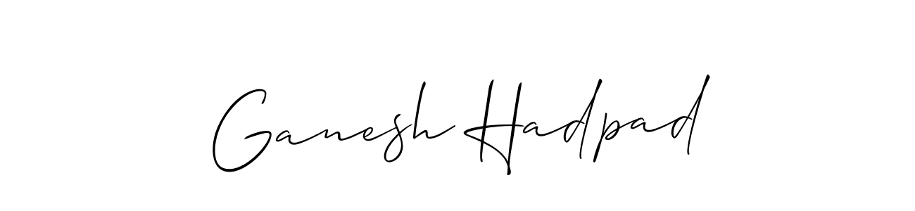 How to make Ganesh Hadpad signature? Allison_Script is a professional autograph style. Create handwritten signature for Ganesh Hadpad name. Ganesh Hadpad signature style 2 images and pictures png