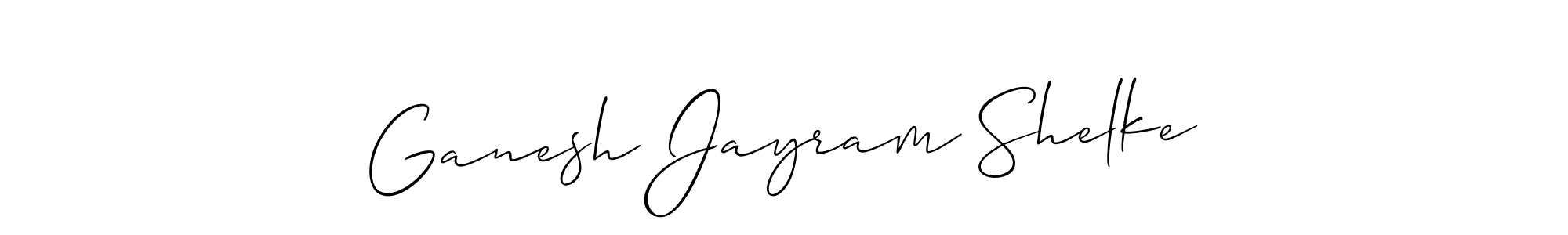 if you are searching for the best signature style for your name Ganesh Jayram Shelke. so please give up your signature search. here we have designed multiple signature styles  using Allison_Script. Ganesh Jayram Shelke signature style 2 images and pictures png