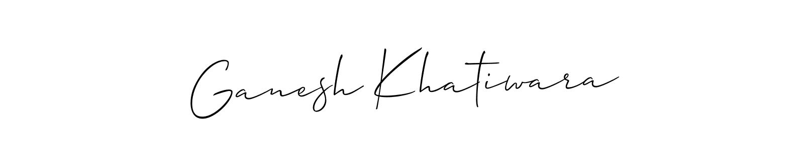 It looks lik you need a new signature style for name Ganesh Khatiwara. Design unique handwritten (Allison_Script) signature with our free signature maker in just a few clicks. Ganesh Khatiwara signature style 2 images and pictures png