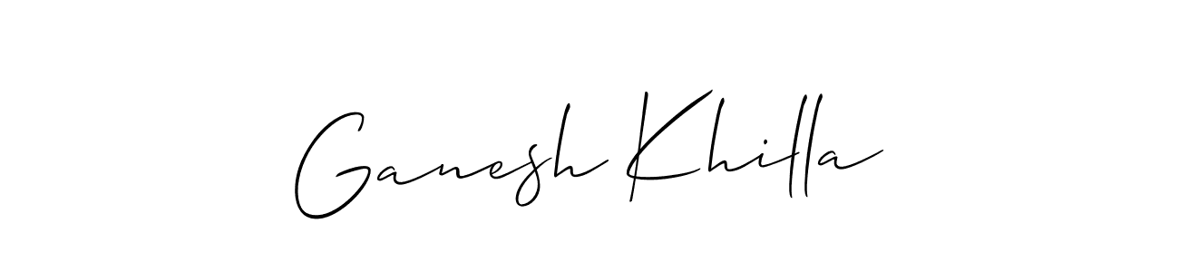 Create a beautiful signature design for name Ganesh Khilla. With this signature (Allison_Script) fonts, you can make a handwritten signature for free. Ganesh Khilla signature style 2 images and pictures png