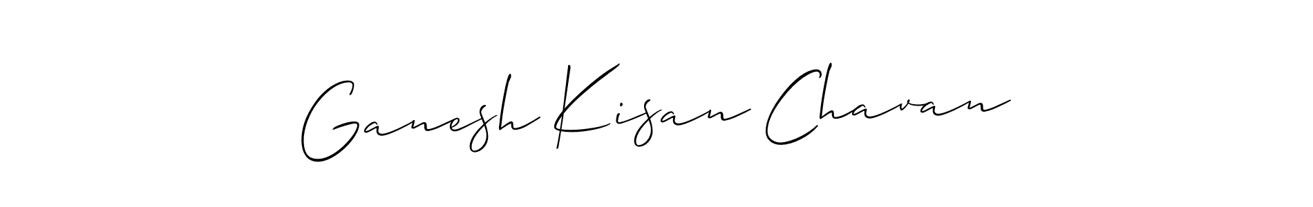 Allison_Script is a professional signature style that is perfect for those who want to add a touch of class to their signature. It is also a great choice for those who want to make their signature more unique. Get Ganesh Kisan Chavan name to fancy signature for free. Ganesh Kisan Chavan signature style 2 images and pictures png