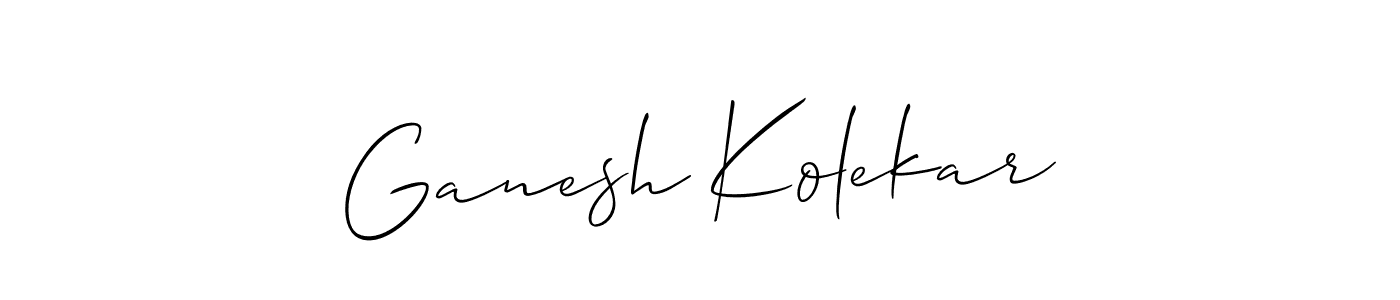 The best way (Allison_Script) to make a short signature is to pick only two or three words in your name. The name Ganesh Kolekar include a total of six letters. For converting this name. Ganesh Kolekar signature style 2 images and pictures png