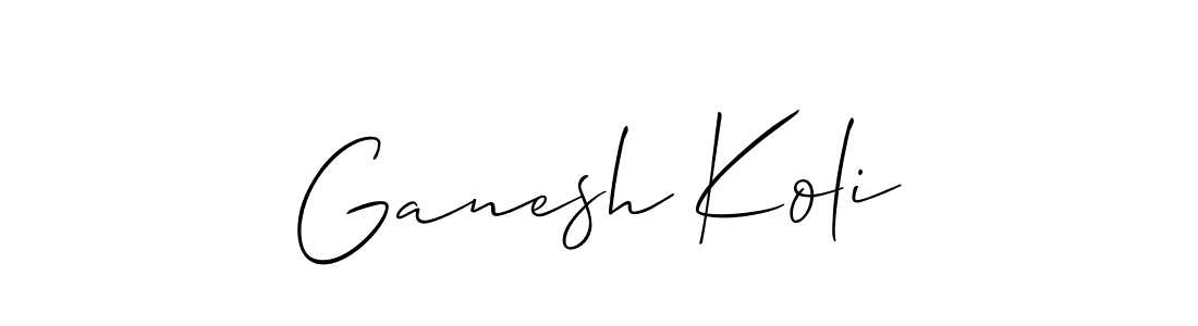 Also You can easily find your signature by using the search form. We will create Ganesh Koli name handwritten signature images for you free of cost using Allison_Script sign style. Ganesh Koli signature style 2 images and pictures png