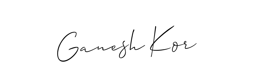 You should practise on your own different ways (Allison_Script) to write your name (Ganesh Kor) in signature. don't let someone else do it for you. Ganesh Kor signature style 2 images and pictures png