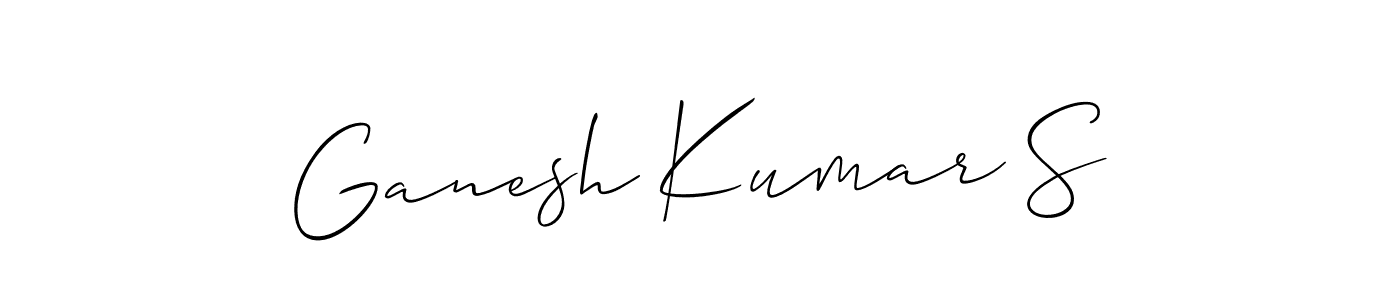 The best way (Allison_Script) to make a short signature is to pick only two or three words in your name. The name Ganesh Kumar S include a total of six letters. For converting this name. Ganesh Kumar S signature style 2 images and pictures png