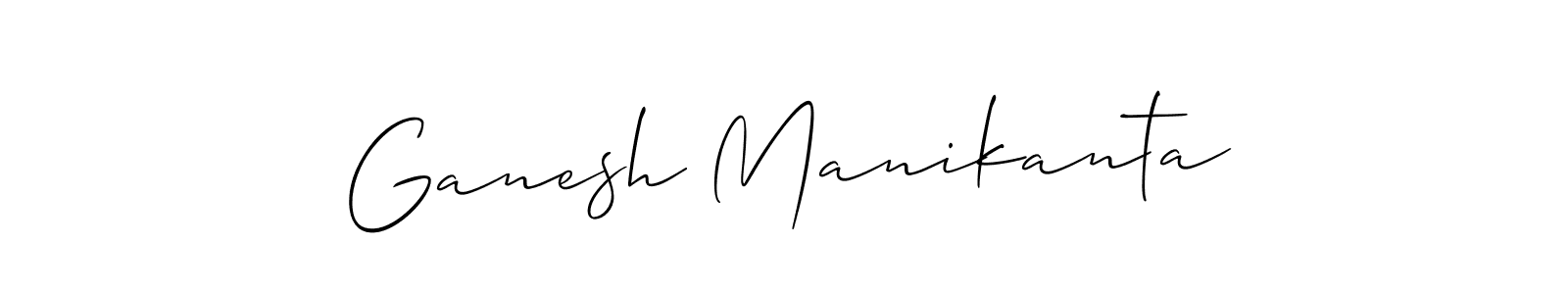 You should practise on your own different ways (Allison_Script) to write your name (Ganesh Manikanta) in signature. don't let someone else do it for you. Ganesh Manikanta signature style 2 images and pictures png