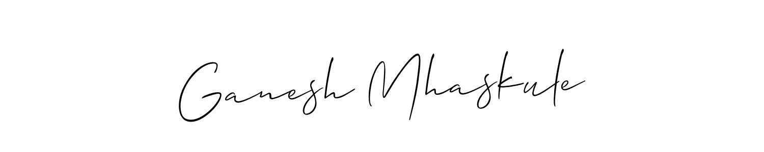 Allison_Script is a professional signature style that is perfect for those who want to add a touch of class to their signature. It is also a great choice for those who want to make their signature more unique. Get Ganesh Mhaskule name to fancy signature for free. Ganesh Mhaskule signature style 2 images and pictures png