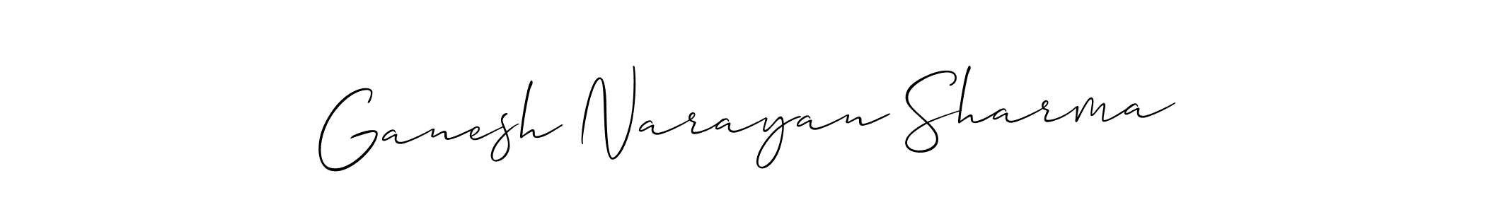 Also You can easily find your signature by using the search form. We will create Ganesh Narayan Sharma name handwritten signature images for you free of cost using Allison_Script sign style. Ganesh Narayan Sharma signature style 2 images and pictures png