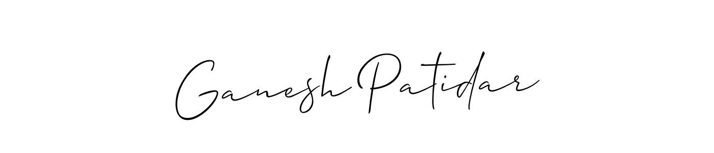 Design your own signature with our free online signature maker. With this signature software, you can create a handwritten (Allison_Script) signature for name Ganesh Patidar. Ganesh Patidar signature style 2 images and pictures png
