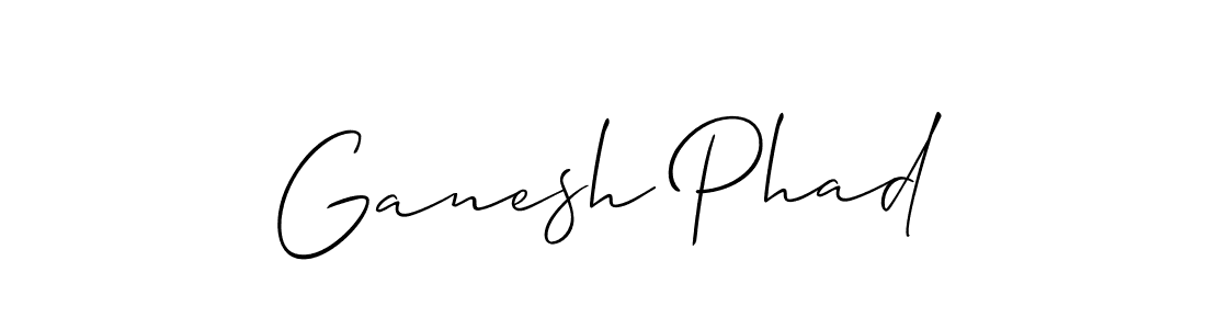 Make a beautiful signature design for name Ganesh Phad. With this signature (Allison_Script) style, you can create a handwritten signature for free. Ganesh Phad signature style 2 images and pictures png