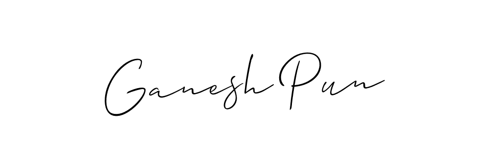 It looks lik you need a new signature style for name Ganesh Pun. Design unique handwritten (Allison_Script) signature with our free signature maker in just a few clicks. Ganesh Pun signature style 2 images and pictures png