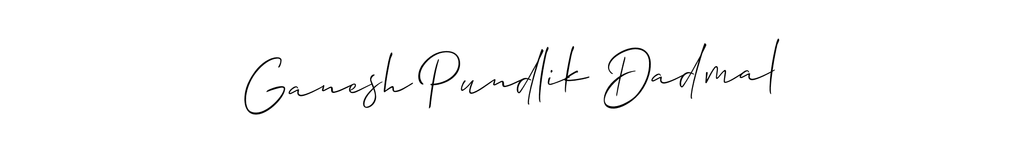 Allison_Script is a professional signature style that is perfect for those who want to add a touch of class to their signature. It is also a great choice for those who want to make their signature more unique. Get Ganesh Pundlik Dadmal name to fancy signature for free. Ganesh Pundlik Dadmal signature style 2 images and pictures png