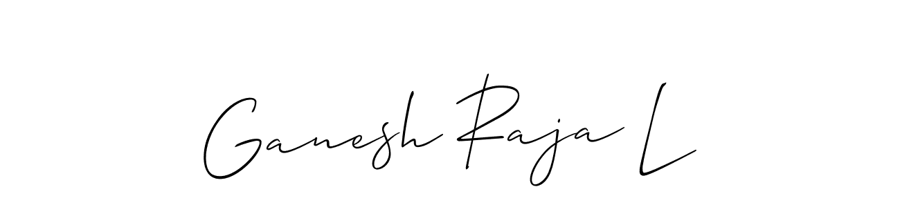 You should practise on your own different ways (Allison_Script) to write your name (Ganesh Raja L) in signature. don't let someone else do it for you. Ganesh Raja L signature style 2 images and pictures png