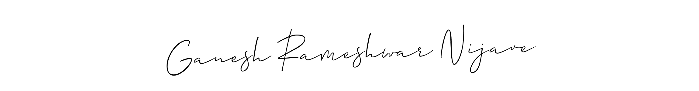 Make a beautiful signature design for name Ganesh Rameshwar Nijave. With this signature (Allison_Script) style, you can create a handwritten signature for free. Ganesh Rameshwar Nijave signature style 2 images and pictures png
