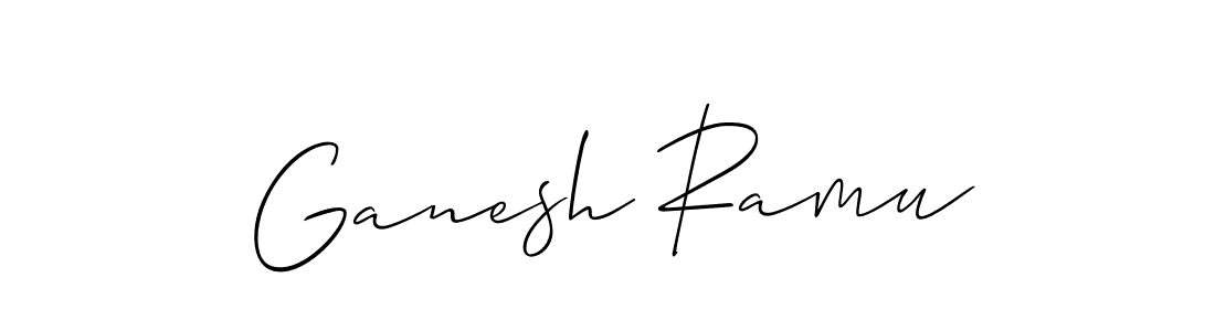 You should practise on your own different ways (Allison_Script) to write your name (Ganesh Ramu) in signature. don't let someone else do it for you. Ganesh Ramu signature style 2 images and pictures png