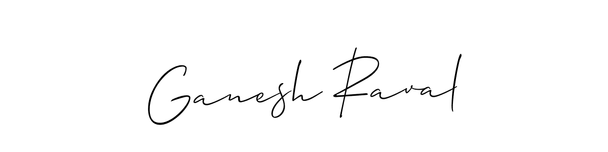Allison_Script is a professional signature style that is perfect for those who want to add a touch of class to their signature. It is also a great choice for those who want to make their signature more unique. Get Ganesh Raval name to fancy signature for free. Ganesh Raval signature style 2 images and pictures png