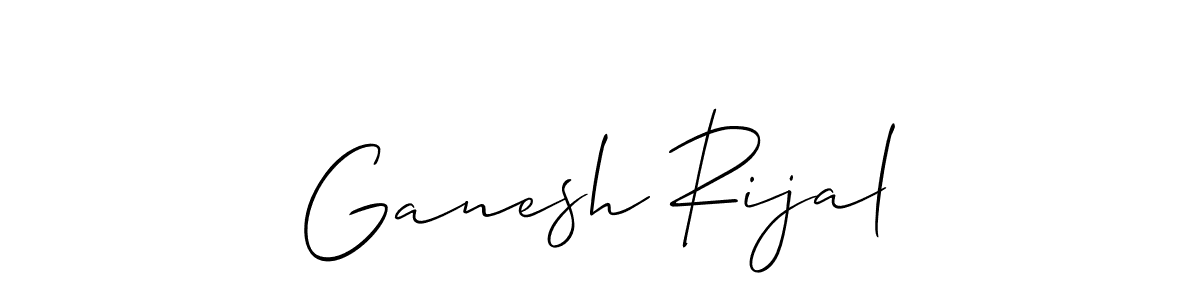 Make a short Ganesh Rijal signature style. Manage your documents anywhere anytime using Allison_Script. Create and add eSignatures, submit forms, share and send files easily. Ganesh Rijal signature style 2 images and pictures png