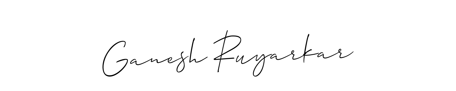 Use a signature maker to create a handwritten signature online. With this signature software, you can design (Allison_Script) your own signature for name Ganesh Ruyarkar. Ganesh Ruyarkar signature style 2 images and pictures png