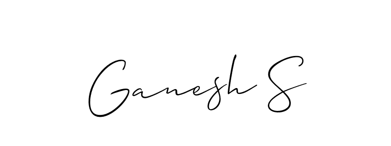 Allison_Script is a professional signature style that is perfect for those who want to add a touch of class to their signature. It is also a great choice for those who want to make their signature more unique. Get Ganesh S name to fancy signature for free. Ganesh S signature style 2 images and pictures png