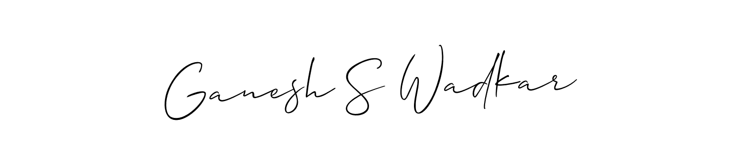 Make a beautiful signature design for name Ganesh S Wadkar. With this signature (Allison_Script) style, you can create a handwritten signature for free. Ganesh S Wadkar signature style 2 images and pictures png