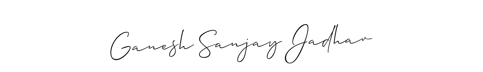 The best way (Allison_Script) to make a short signature is to pick only two or three words in your name. The name Ganesh Sanjay Jadhav include a total of six letters. For converting this name. Ganesh Sanjay Jadhav signature style 2 images and pictures png